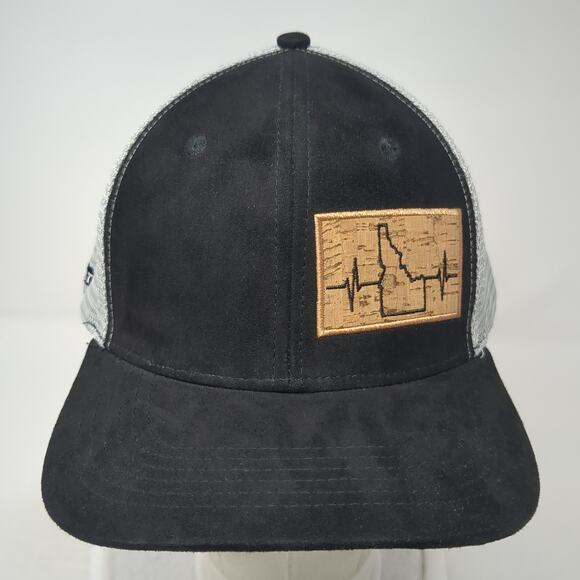 Idaho Heartbeat Trucker Hat Black OS Adjustable Mesh Back The Heartbeat Brand - Picture 2 of 9